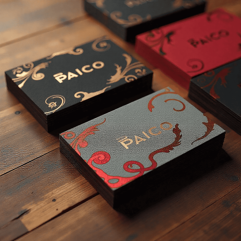 Loveartcustom black foil business card